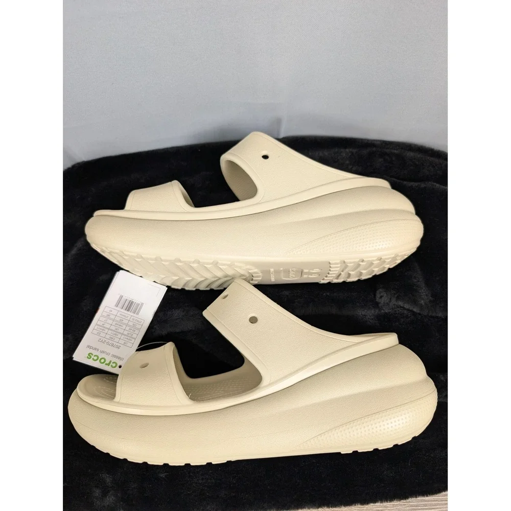 Crocs Classic‎ Crush Sandal Women SZ-11 Men SZ-9 Bone New Platform Slide